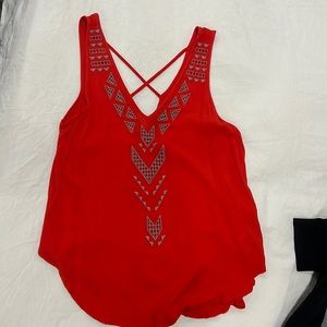 Red boho top
